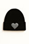 Black Beret Wool Luxury Heart Glitter Beret Christmas Beret - 2