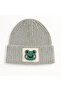gray beret frog print luxury wool hat - 2