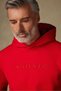 Hoodie Knitted Fabric Cotton Comfort Fit Red Crew Neck Men's Embroidered Hoodie - 2