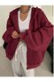 Women's Hooded Detail Zippered Balloon Sleeve Cardigan