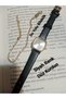 Black Color Cord Women Wristwatch Gold Case with Water Way Bracelet Bb0021