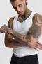 Premium Ribbed Slim Fit White Stretchy Men's Sports Tank Top - 3