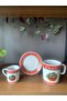 New Year-Christmas Bell Model 6 Piece Set of 2 Person Mug and Turkish Coffee Cup Set