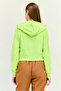 Women Solid Long Sleeve Full Zip Hoodie, Lime Green - 3
