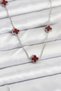 316L Steel Chain Silver Color Burgundy Baby Boy Clover Women's Necklace -