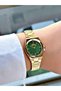 Steel Band 5 Atm Water Resistant Gold-Green Color Women Wristwatch 2470Mr - 4