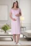 Pink Long Dressing Gown Nightgown Pajamas Maternity Set - 4