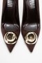 Jordana Brown Suede Gold Buckle Women's Thin Heeled Shoes - 2