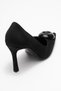 Jordana Black Suede Black Buckle Women's Thin Heeled Shoes - 5