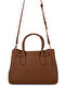 Women's Faux Leather Camel Shoulder Bag - 5