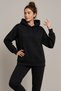 Women's Black Oversize Hooded Tracksuit Set - 2