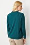 Women's Polo Neck Angelina Basic Blouse Green - 3