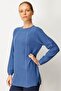 Women's Knitwear Side Slit Rice Knit Sweater Indigo
