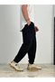 Men's Black Drawstring Waist Loose Fit Pocketed Pants Sweatpants Hzl24S-Mxc9019-25 - 3