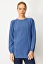 Women's Knitwear Side Slit Rice Knit Sweater Indigo - 2