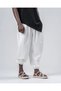 Men's White Loose Fit Jogger Sweatpants with Elastic Waist and Cuffs Hzl24S-Mxc8989-311 - 2