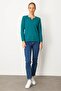 Women's Crew Neck Floral Embroidered Blouse A.Ö.Başı - 4