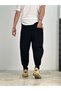 Men's Black Drawstring Waist Loose Fit Pocketed Pants Sweatpants Hzl24S-Mxc9019-25 - 4