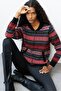 Women's Judge Collar Jacquard Wool Cardigan Black