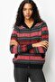Women's Judge Collar Jacquard Wool Cardigan Black - 2