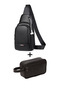 Men's Black Crossbody Shoulder Bag and Portfolio Clutch Shaving Cosmetic Care and Daily Handbag