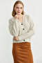 Collar Detailed Buttoned Knitwear Cardigan - Stone - 2