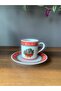 Handmade New Year - Christmas Bell Model 4 Pieces 2 Person Porcelain Turkish Coffee Cup Set - 2