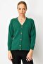Women's V-Neck Short Wool Cardigan Ö.Başı - 2