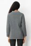 Women's Polo Neck Pocket Embroidered Wool Cardigan Smoked - 4