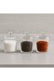 Set of 3 Borosilicate Glass Optical Striped Spice Jars