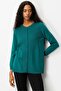 Women's Crew Neck Long Striped Cardigan with a Long Line at the Front O.Başı