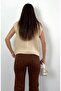 Thick Knitted Double Pocket Metal Button Trendy Vest Cream - 6