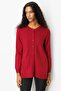 Women's Crew Neck Long Striped Cardigan Cherry