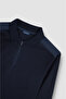 Men's Woven Cotton Zip-Up Polo Shirt - 5