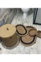 Jute Wicker 5-Piece Bathroom Set, Laundry Basket, Mat Set, Oval Basket-Black Striped - 3