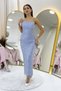 Women's Strapless Beaded Midi Length Evening Dress Lilac, Aqua Green, Baby Blue, White, Black, Gold - 3