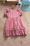 Pink Ruffle Detailed Short Sleeve Girls Pleated Dress 22651 - 6