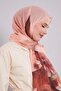Salmon Floral Striped Cotton Shawl - 3