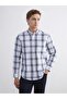 Regular Fit Long Sleeve Plaid Dobby Men's Shirt (W5)
