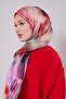 Red Marbled Pattern Twill Shawl - 2