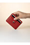 Genuine Leather Mini Red Card Holder - 2