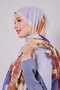 Blue Floral Striped Cotton Shawl - 2