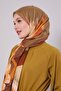 Khaki Floral Striped Cotton Shawl - 2