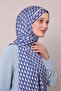 Cobalt Blue triangle pattern club shawl - 2