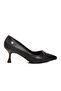 Black Women's Short Thin Heeled Shoes Pc-55015 Z - 2