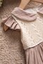Brown Ruffled Sleeves Lace Embroidered Baby Girl Dress 22656 - 5