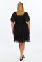 Apsen Women's Black Polka Dot Patterned Skirt Ruffle Chiffon Fabric Short Lined Dress 4514-100 - 9