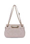 Women's Faux Leather Beige Shoulder Bag - 4