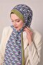 Oil Green Zigzag Pattern Club Shawl - 2