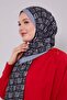 Dark Gray Square Line Pattern Club Shawl - 2